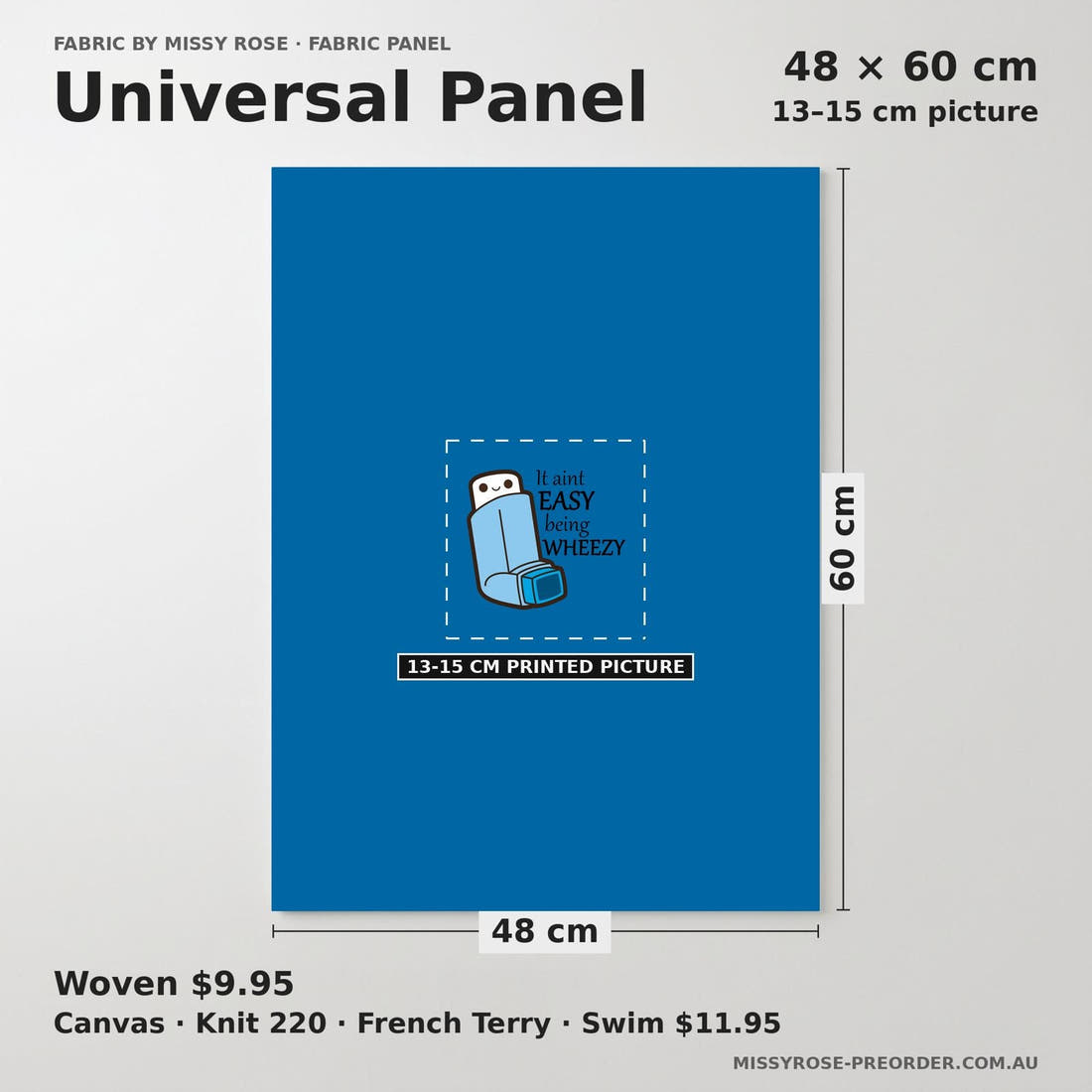 Design 1014 Striped Asthma Panel universal panel sizing – 13–15 cm printed picture on 48 × 60 cm fabric | Fabric by Missy Rose