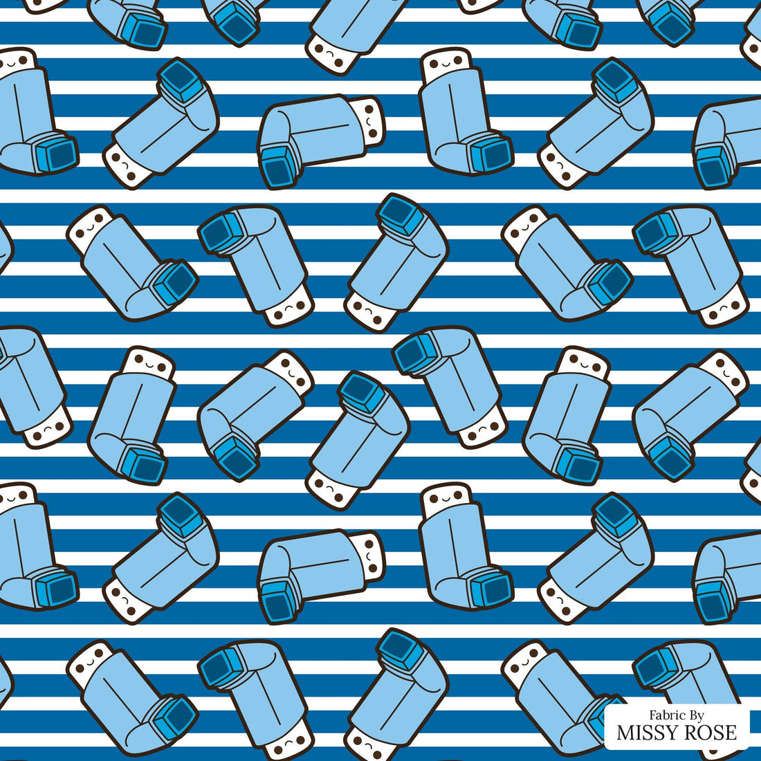 Design 1014 Striped Asthma Fabric – flat view of the print, zoom in for detail | Fabric by Missy Rose