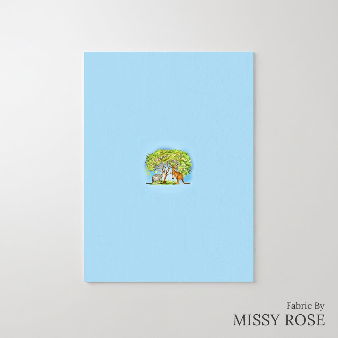 Design 1015 Blue Aussie Panel – printed fabric panel with centred picture, custom printed to order | Fabric by Missy Rose