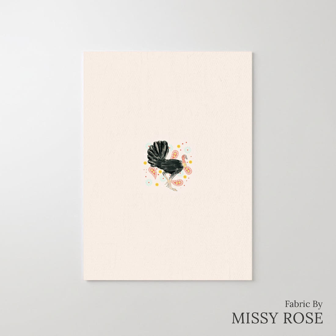 Design 1016 Bush Turkey Panel – printed fabric panel with centred picture, custom printed to order | Fabric by Missy Rose