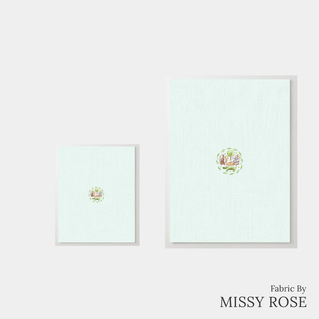 Design 102 Cute Animals Panel – universal and adult panel sizes side by side | Fabric by Missy Rose