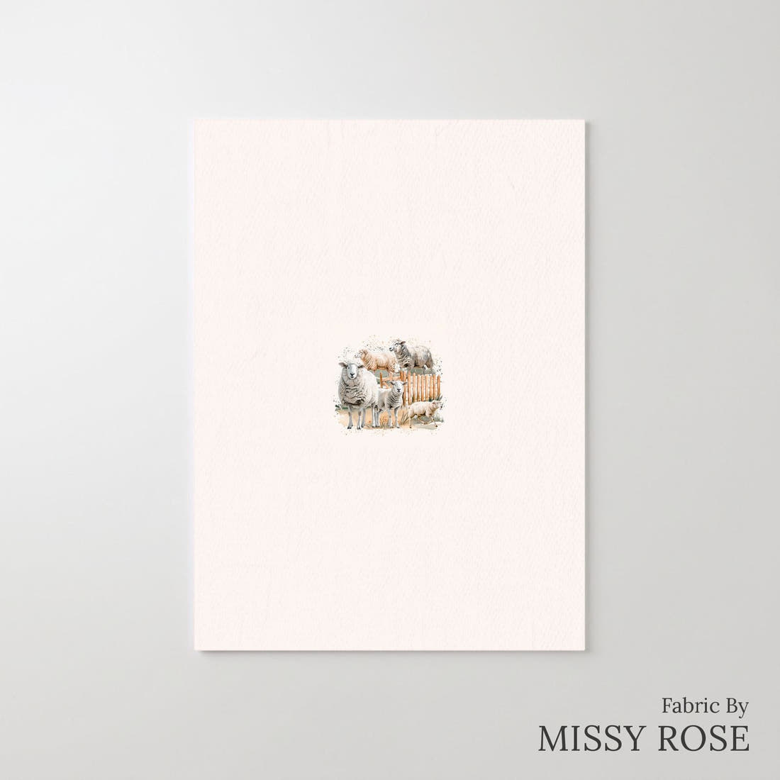 Design 1023 Sheep Panel – printed fabric panel with centred picture, custom printed to order | Fabric by Missy Rose