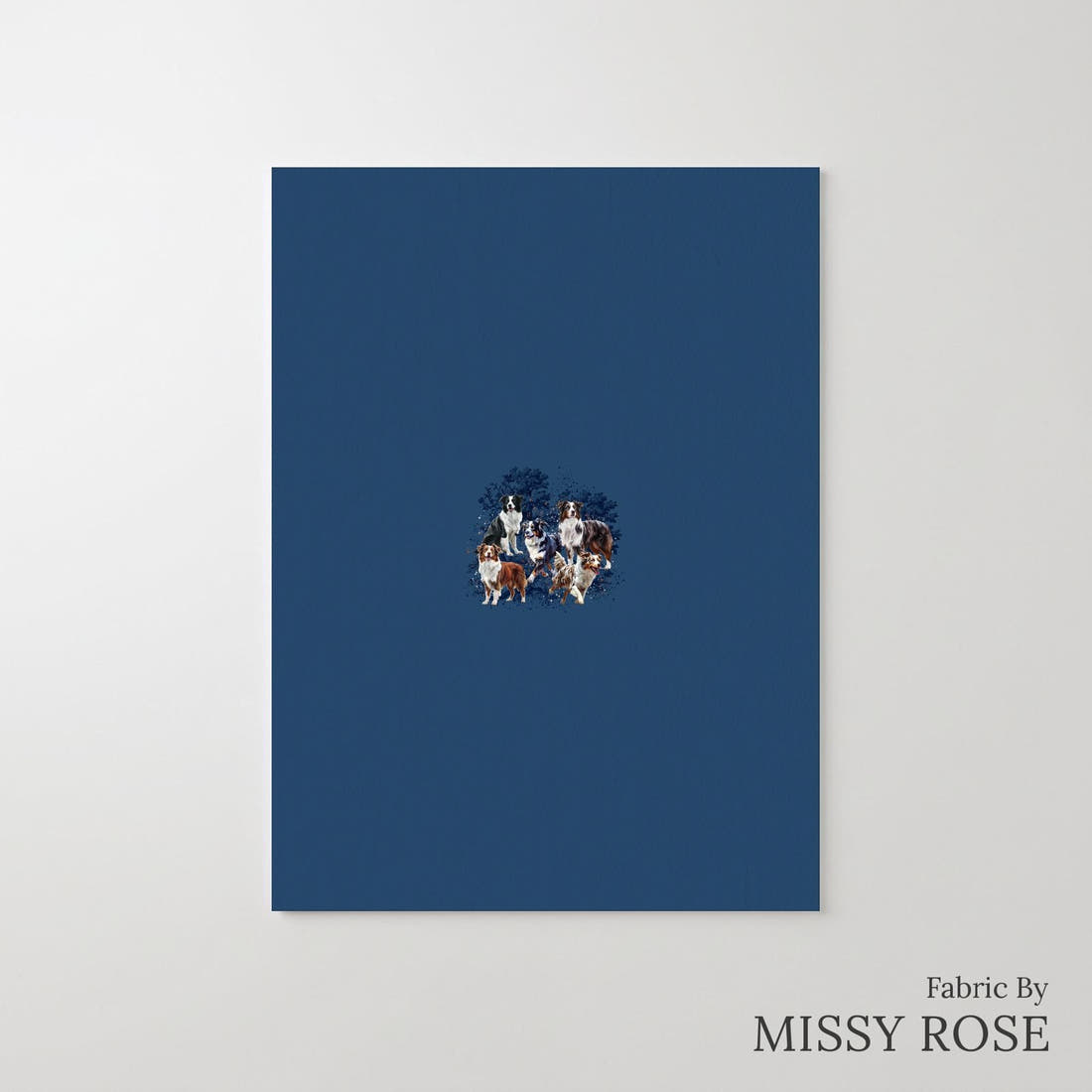 Design 1024 Herding Dogs Panel – printed fabric panel with centred picture, custom printed to order | Fabric by Missy Rose