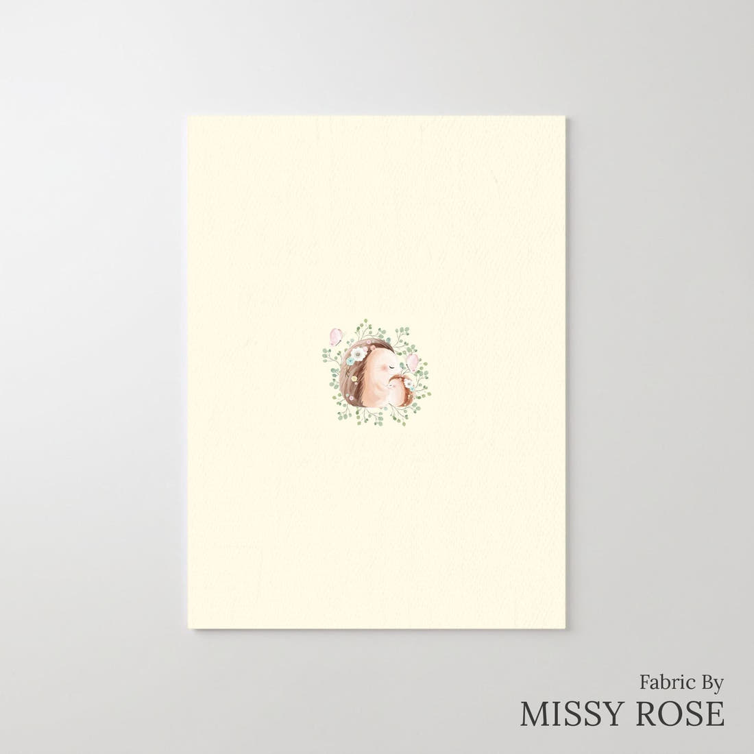 Design 1026 Hedgehog Panel – printed fabric panel with centred picture, custom printed to order | Fabric by Missy Rose