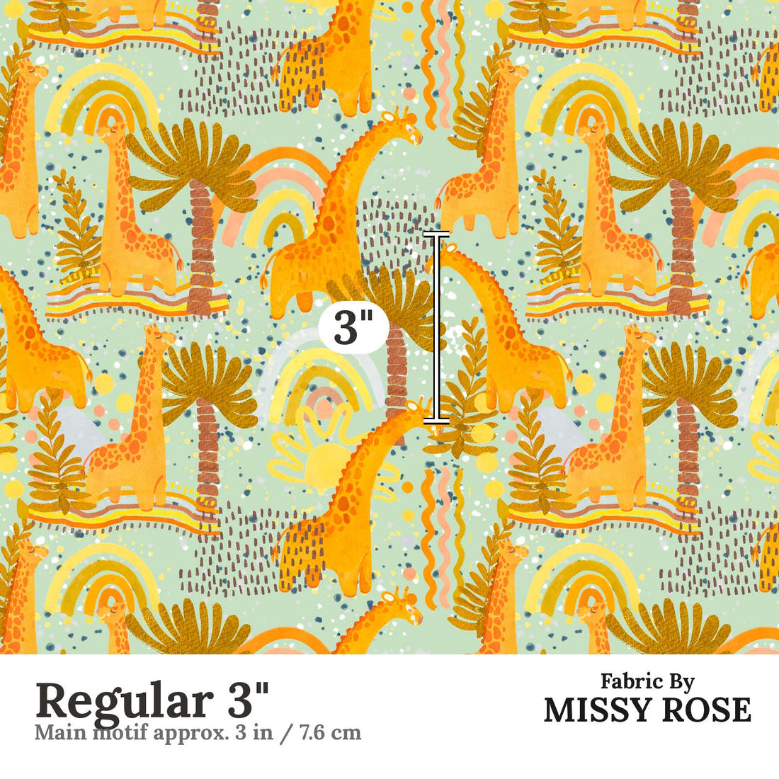 Design 103 Giraffe Fabric Regular 3" - print scale | Fabric by Missy Rose
