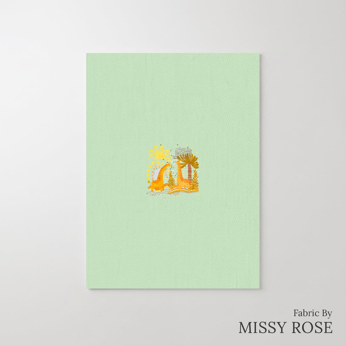 Design 103 Giraffe Panel – printed fabric panel with centred picture, custom printed to order | Fabric by Missy Rose