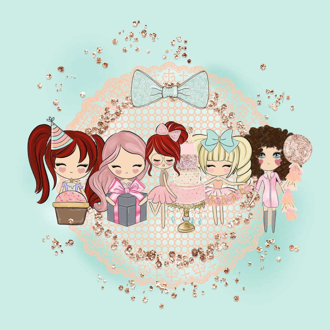 Design 1031 Cute Peeps Panel – full artwork close-up of the printed picture | Fabric by Missy Rose