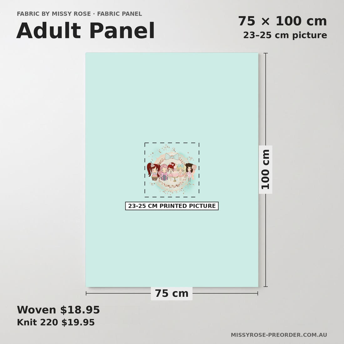 Design 1031 Cute Peeps Panel adult panel sizing – 23–25 cm printed picture on 75 × 100 cm fabric | Fabric by Missy Rose