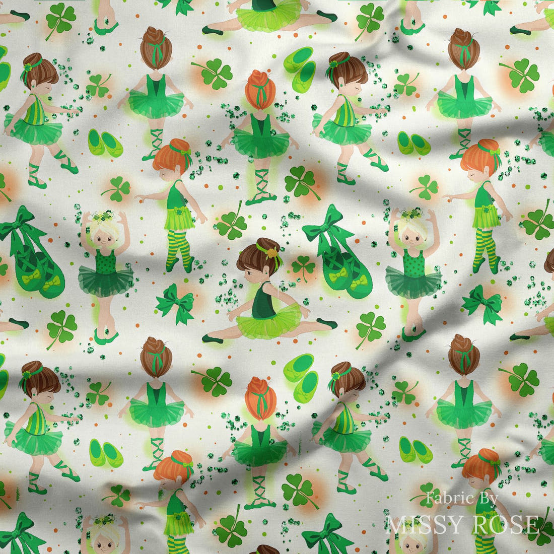 Design 1033 Irish Dance Fabric draped fabric mockup – custom printed fabric by the metre | Fabric by Missy Rose