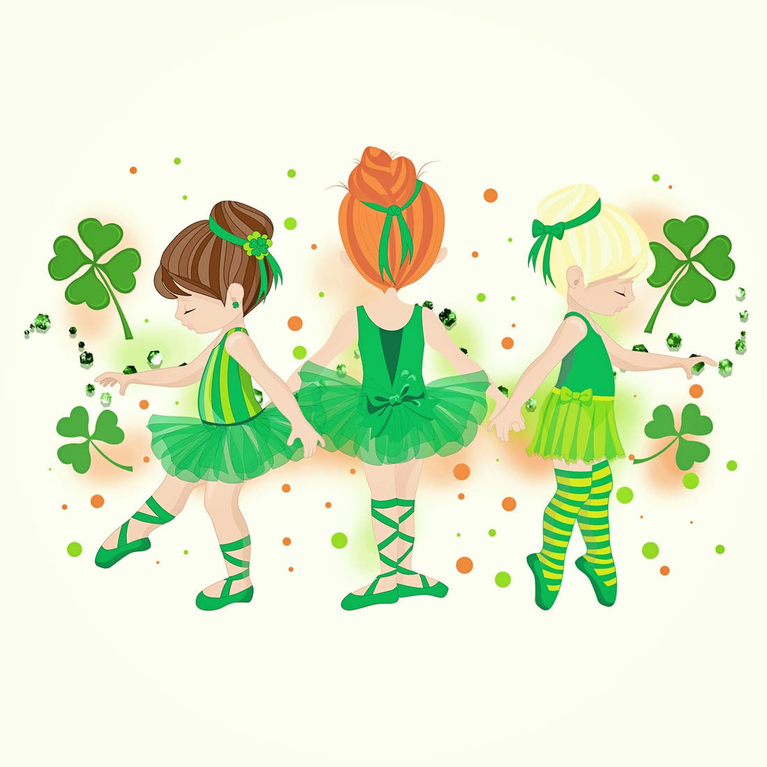 Design 1033 Irish Dance Panel – full artwork close-up of the printed picture | Fabric by Missy Rose