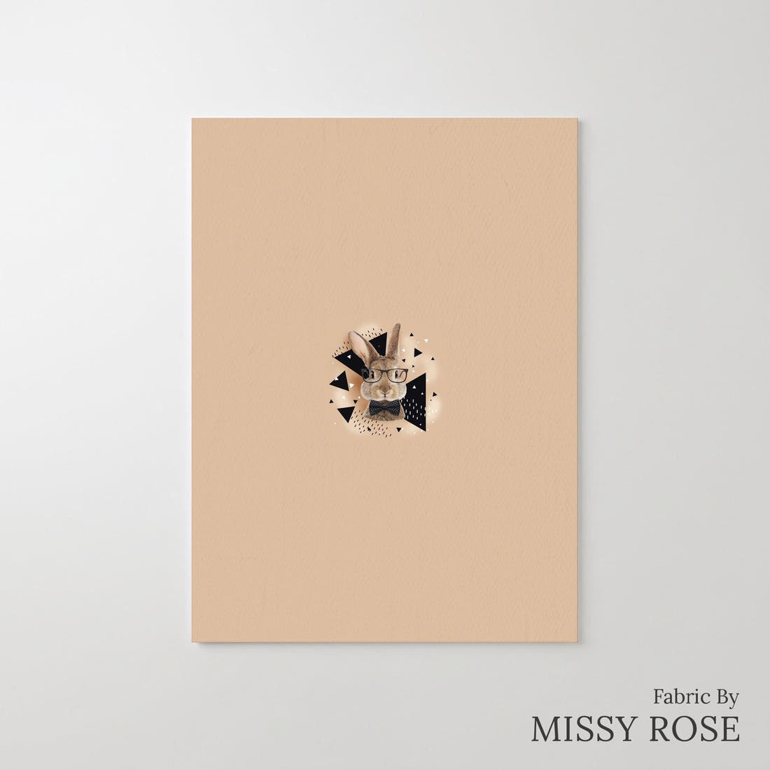 Design 1034 Neutral Bunny Panel – printed fabric panel with centred picture, custom printed to order | Fabric by Missy Rose