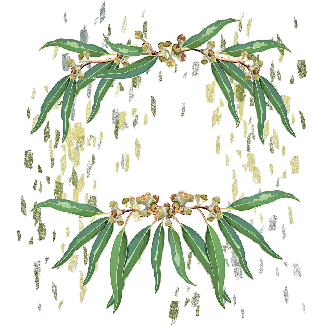 Design 1035 Eucalyptus Panel – full artwork close-up of the printed picture | Fabric by Missy Rose