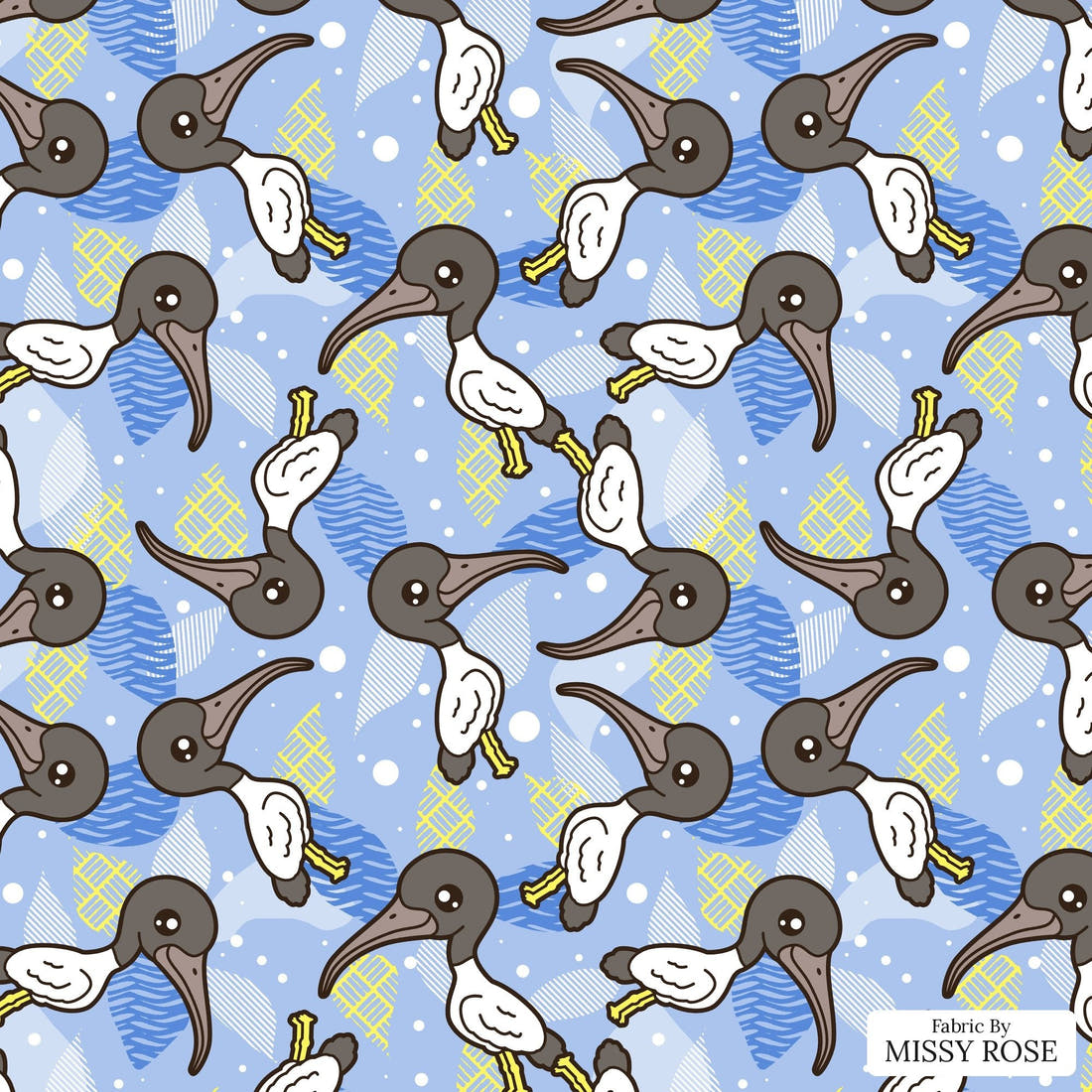 Design 1036 Bin Chicken Fabric – flat view of the print, zoom in for detail | Fabric by Missy Rose