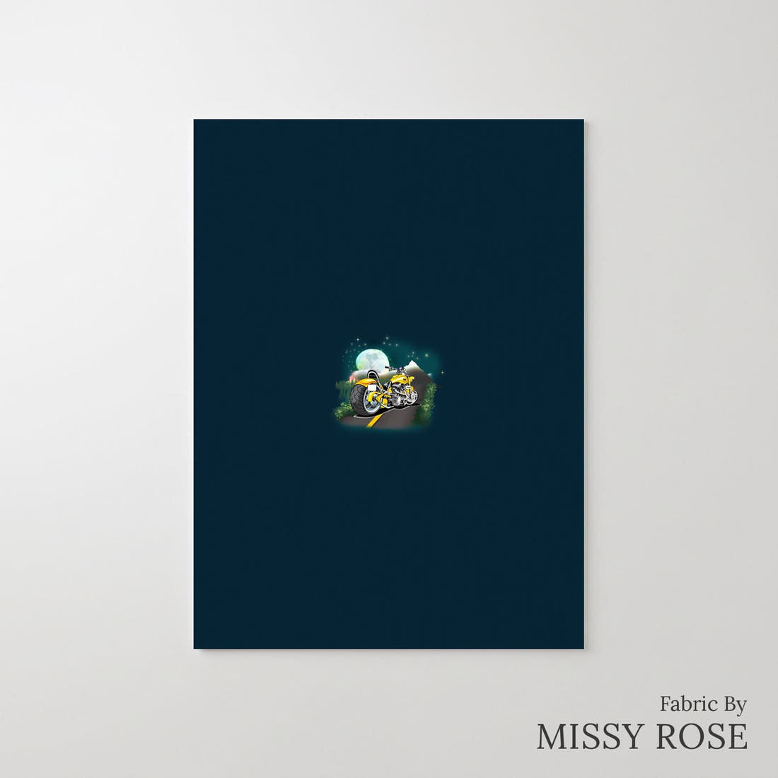 Design 1037 Motorbike Panel – printed fabric panel with centred picture, custom printed to order | Fabric by Missy Rose