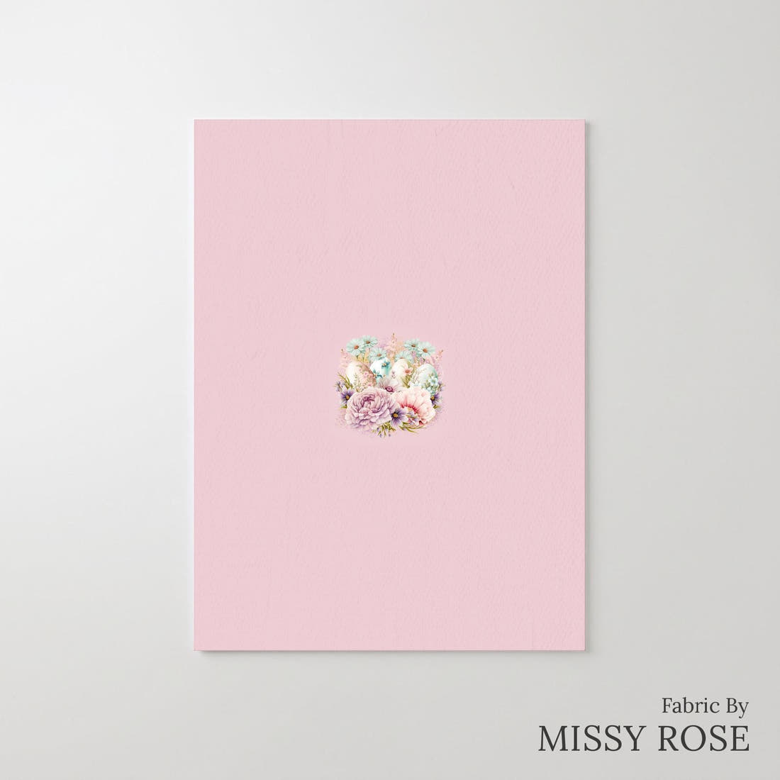 Design 1038 Floral Egg Panel – printed fabric panel with centred picture, custom printed to order | Fabric by Missy Rose