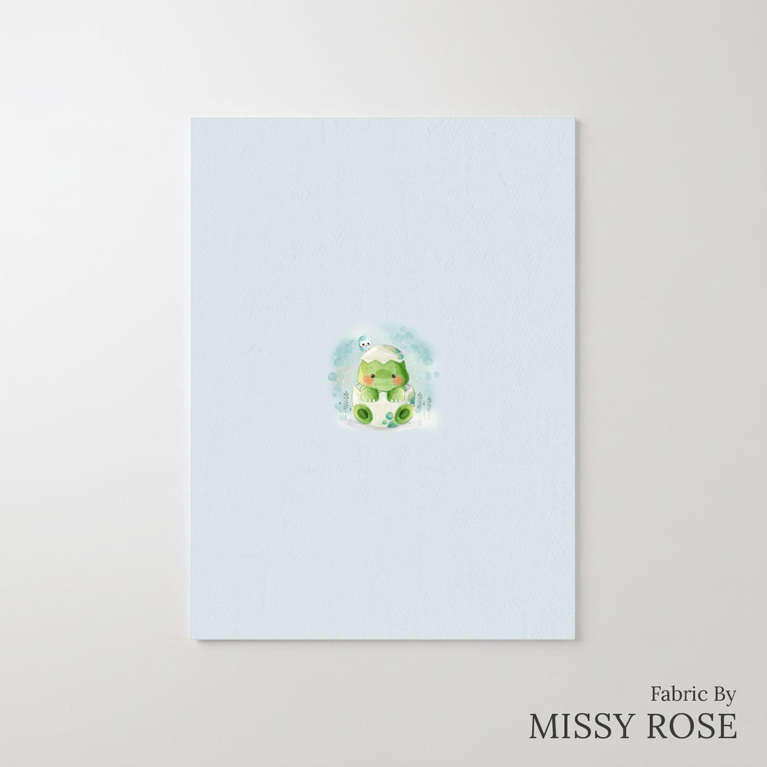 Design 1039 Baby Dino Panel – printed fabric panel with centred picture, custom printed to order | Fabric by Missy Rose
