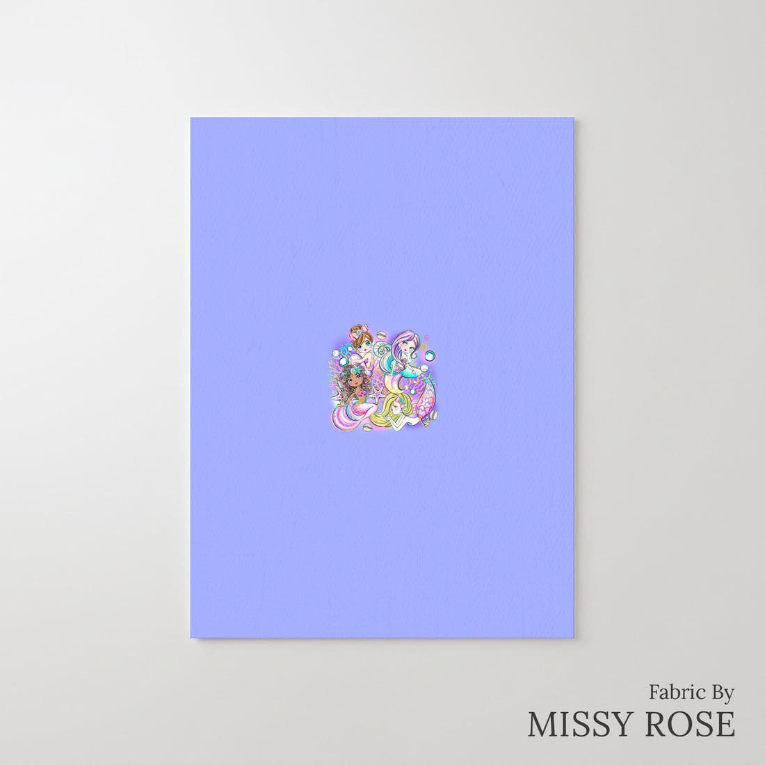 Design 1042 Purple Mermaid Panel – printed fabric panel with centred picture, custom printed to order | Fabric by Missy Rose