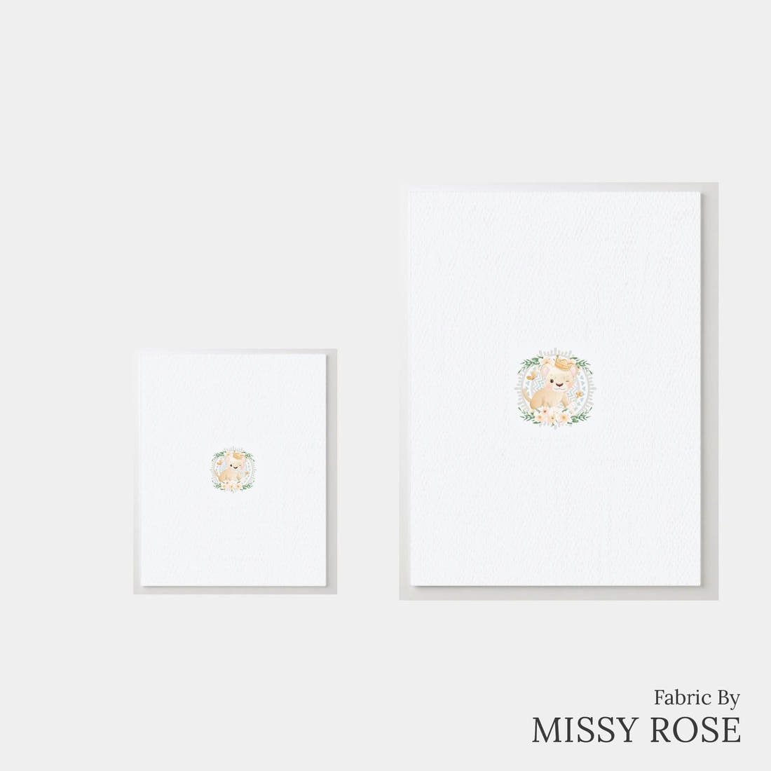 Design 1043 Lion Panel – universal and adult panel sizes side by side | Fabric by Missy Rose