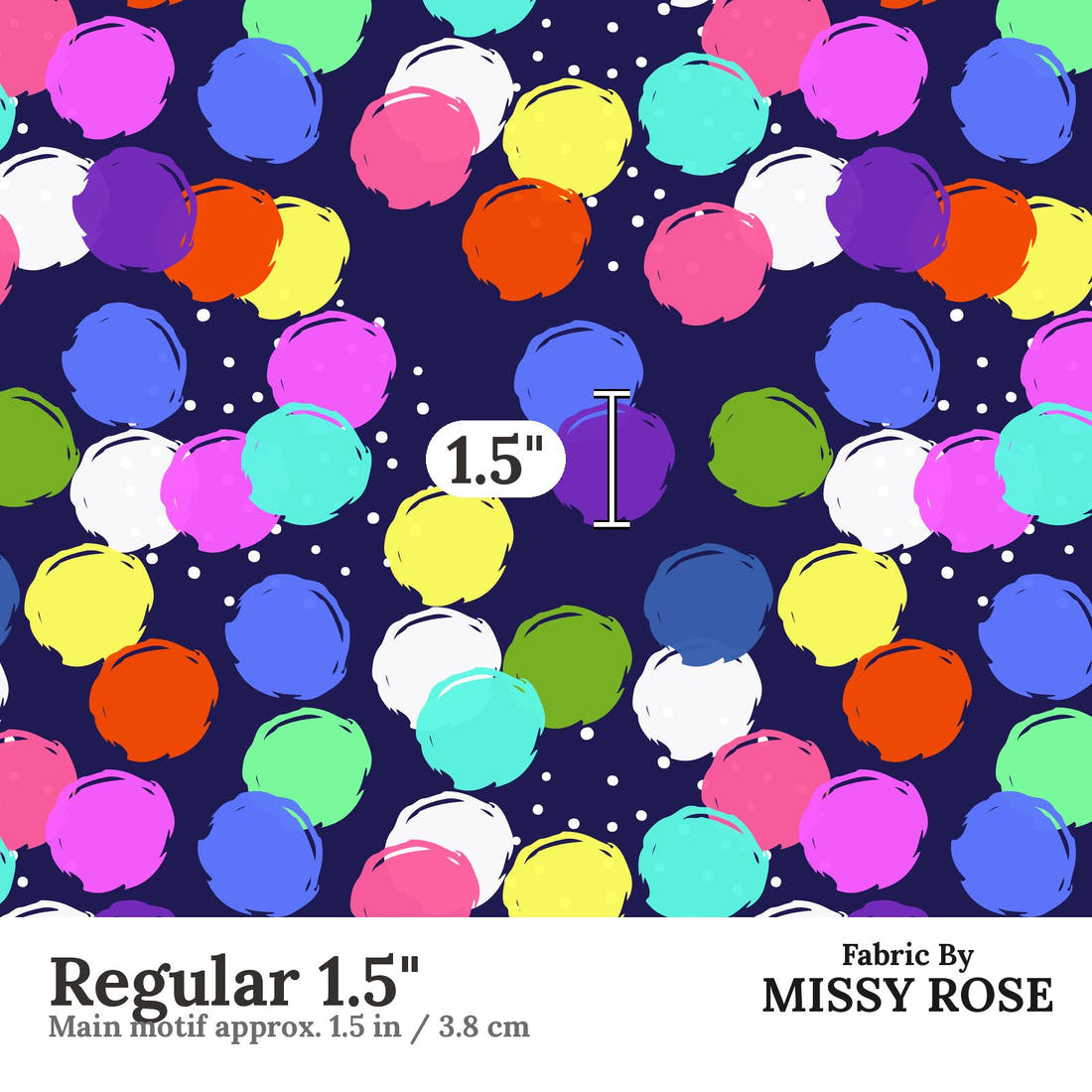 Design 1047 Geometric Fabric Regular 1.5 inch print scale guide | Fabric by Missy Rose