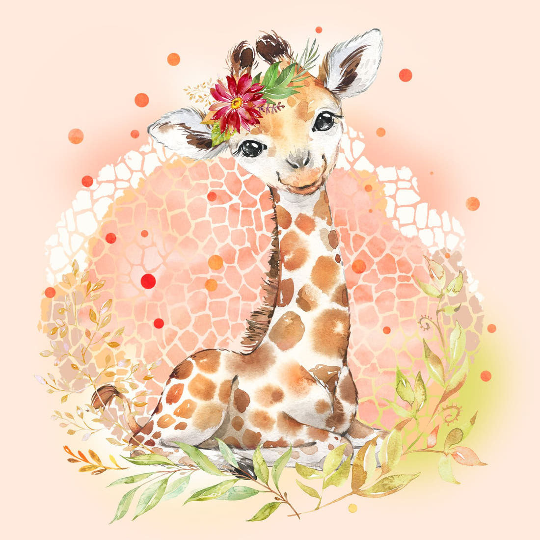 Design 1048 Giraffe Panel – full artwork close-up of the printed picture | Fabric by Missy Rose