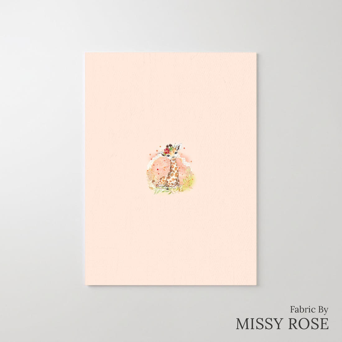 Design 1048 Giraffe Panel – printed fabric panel with centred picture, custom printed to order | Fabric by Missy Rose