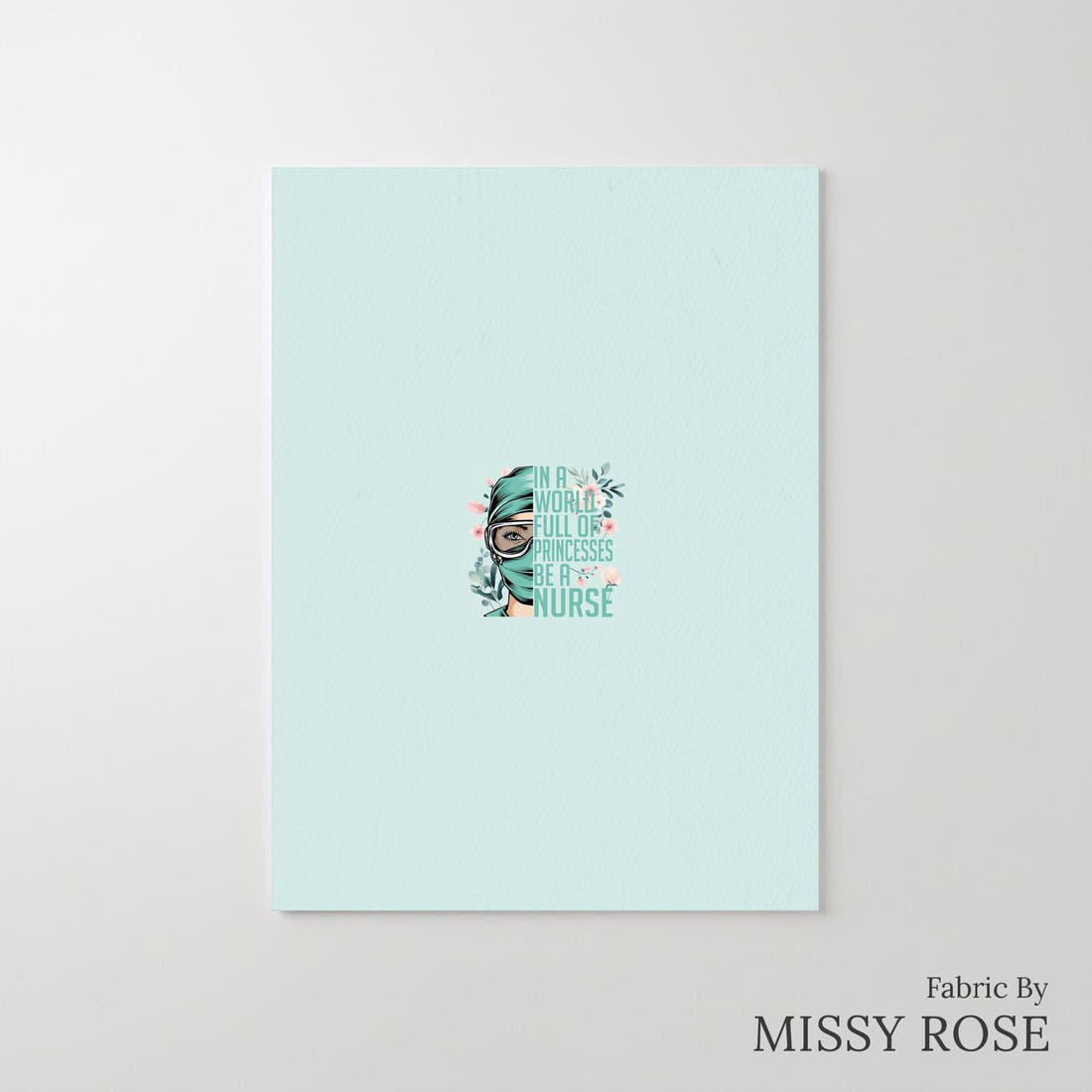 Design 1051 Nurse Panel – printed fabric panel with centred picture, custom printed to order | Fabric by Missy Rose