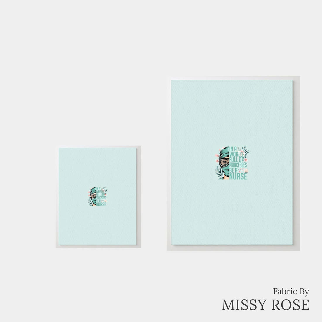 Design 1051 Nurse Panel – universal and adult panel sizes side by side | Fabric by Missy Rose