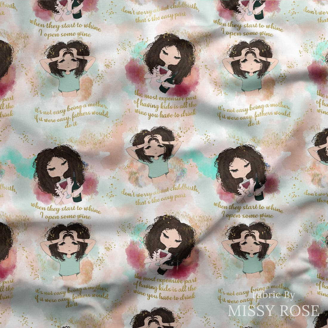 Design 1054 Joke Fabric draped fabric mockup – custom printed fabric by the metre | Fabric by Missy Rose