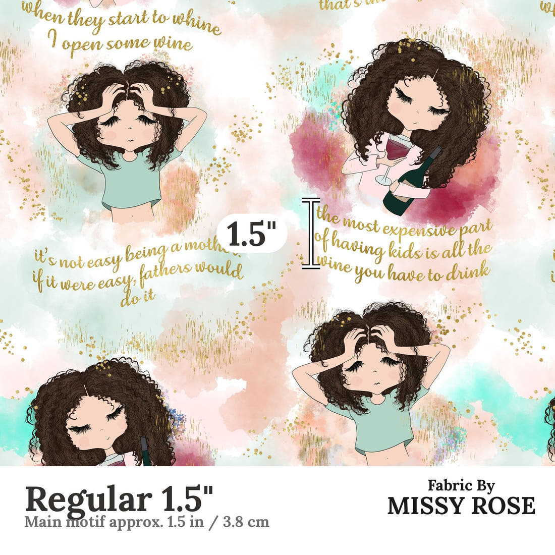 Design 1054 Joke Fabric Regular 1.5 inch print scale guide | Fabric by Missy Rose