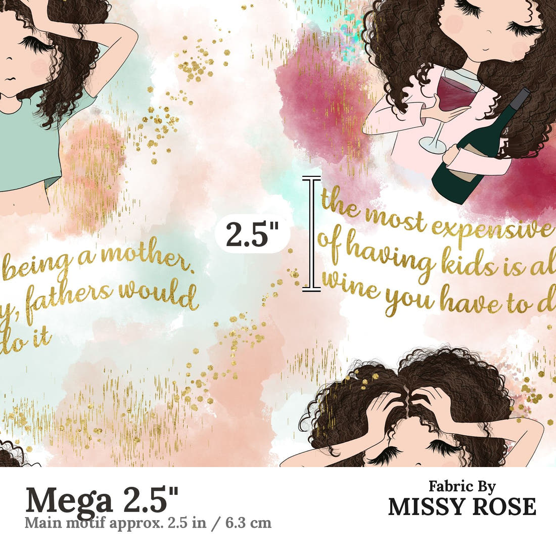 Design 1054 Joke Fabric Mega 2.5 inch print scale guide | Fabric by Missy Rose