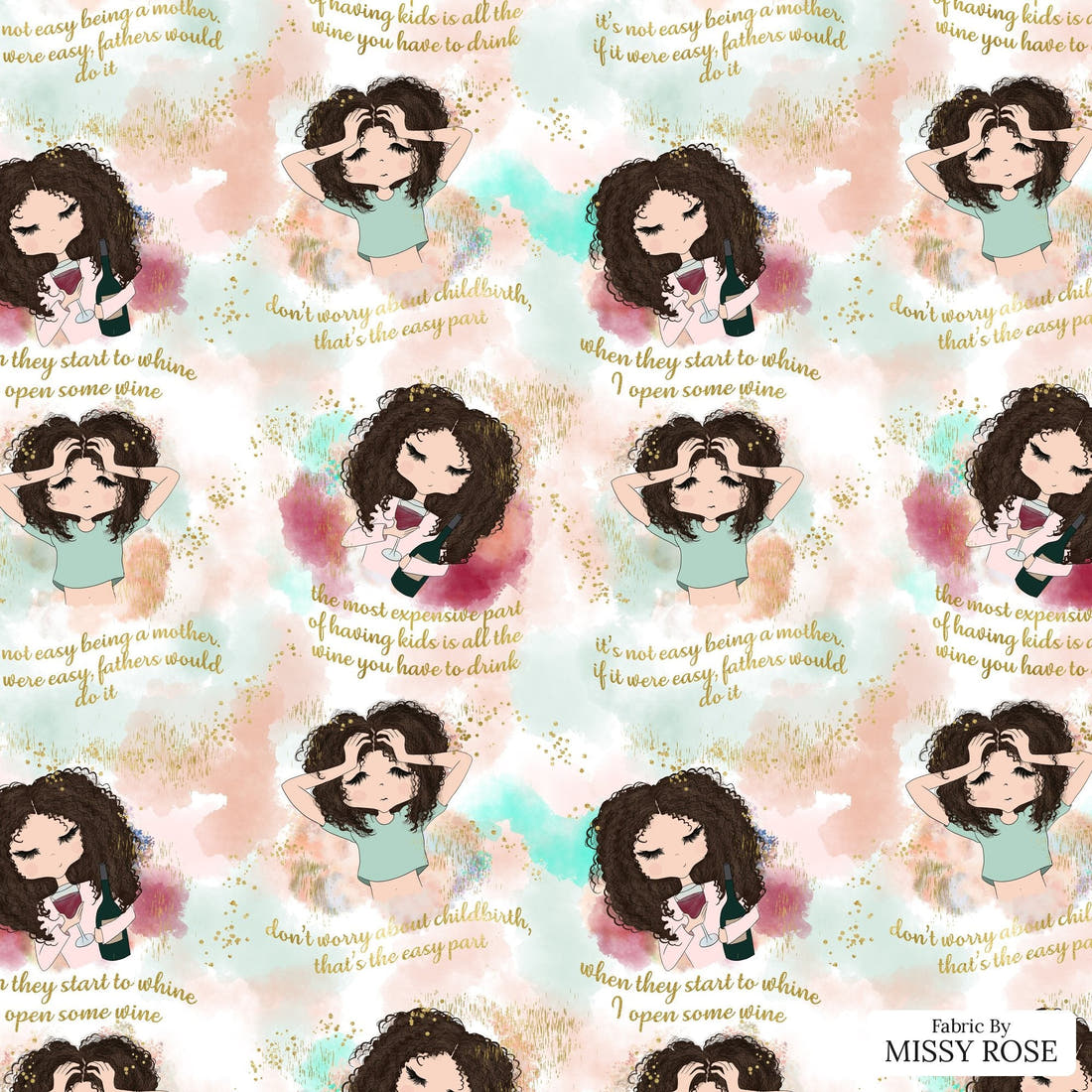 Design 1054 Joke Fabric – flat view of the print, zoom in for detail | Fabric by Missy Rose