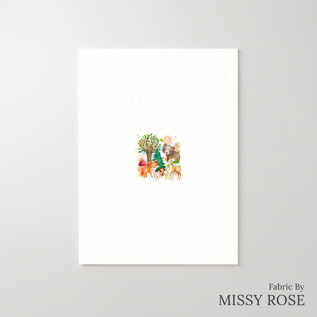 Design 1058 Woodlands Panel – printed fabric panel with centred picture, custom printed to order | Fabric by Missy Rose