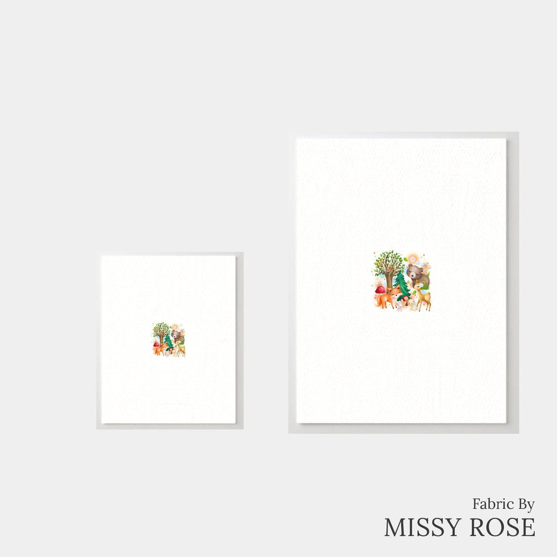 Design 1058 Woodlands Panel – universal and adult panel sizes side by side | Fabric by Missy Rose