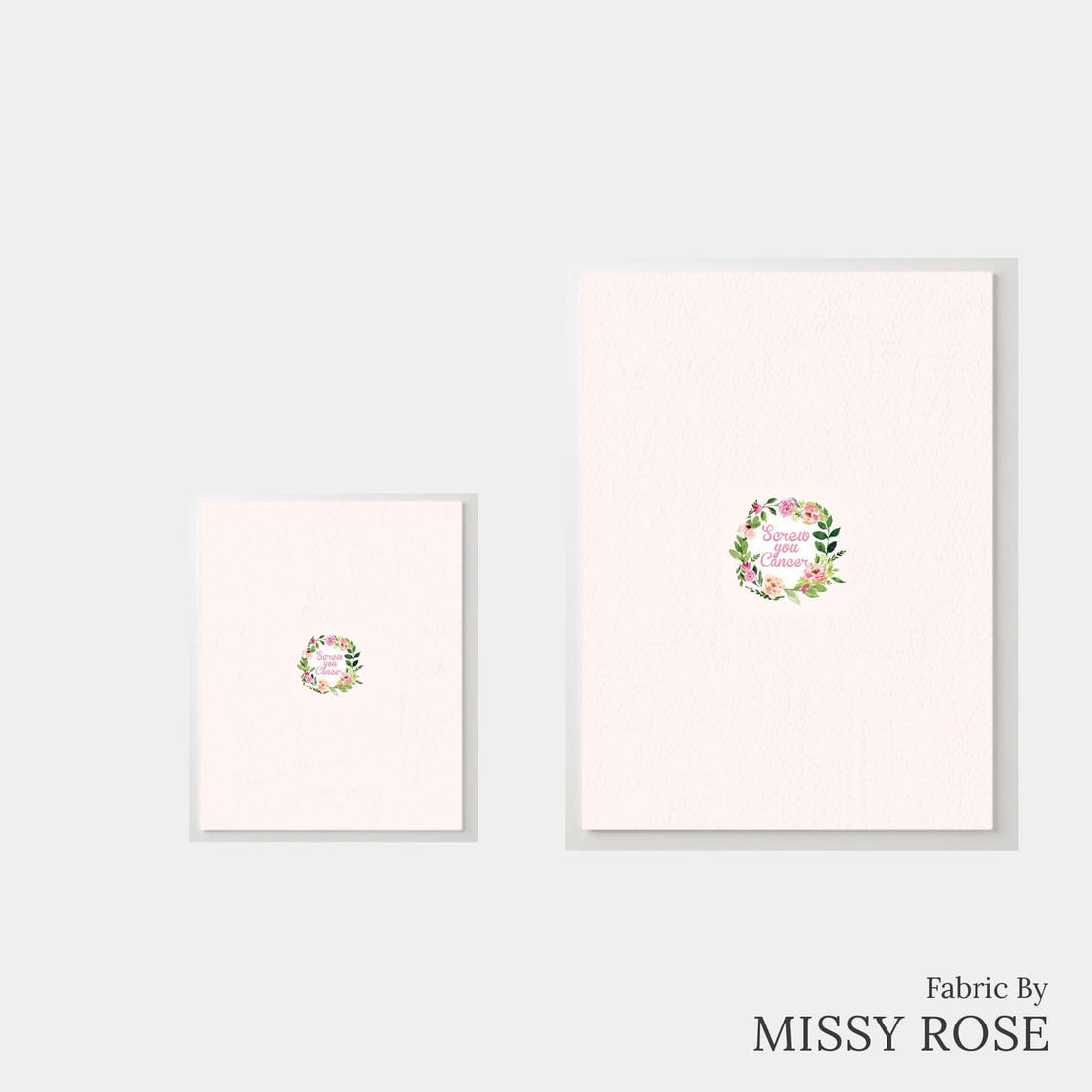 Design 1060 Screw Cancer Panel – universal and adult panel sizes side by side | Fabric by Missy Rose