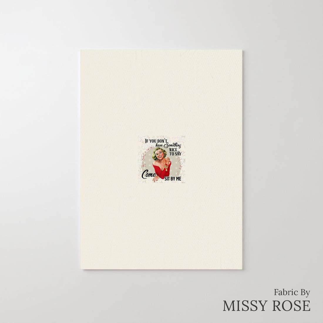Design 1062 Funny Retro Panel – printed fabric panel with centred picture, custom printed to order | Fabric by Missy Rose
