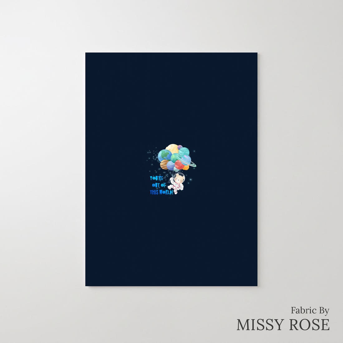 Design 1065 Space Bear Panel – printed fabric panel with centred picture, custom printed to order | Fabric by Missy Rose