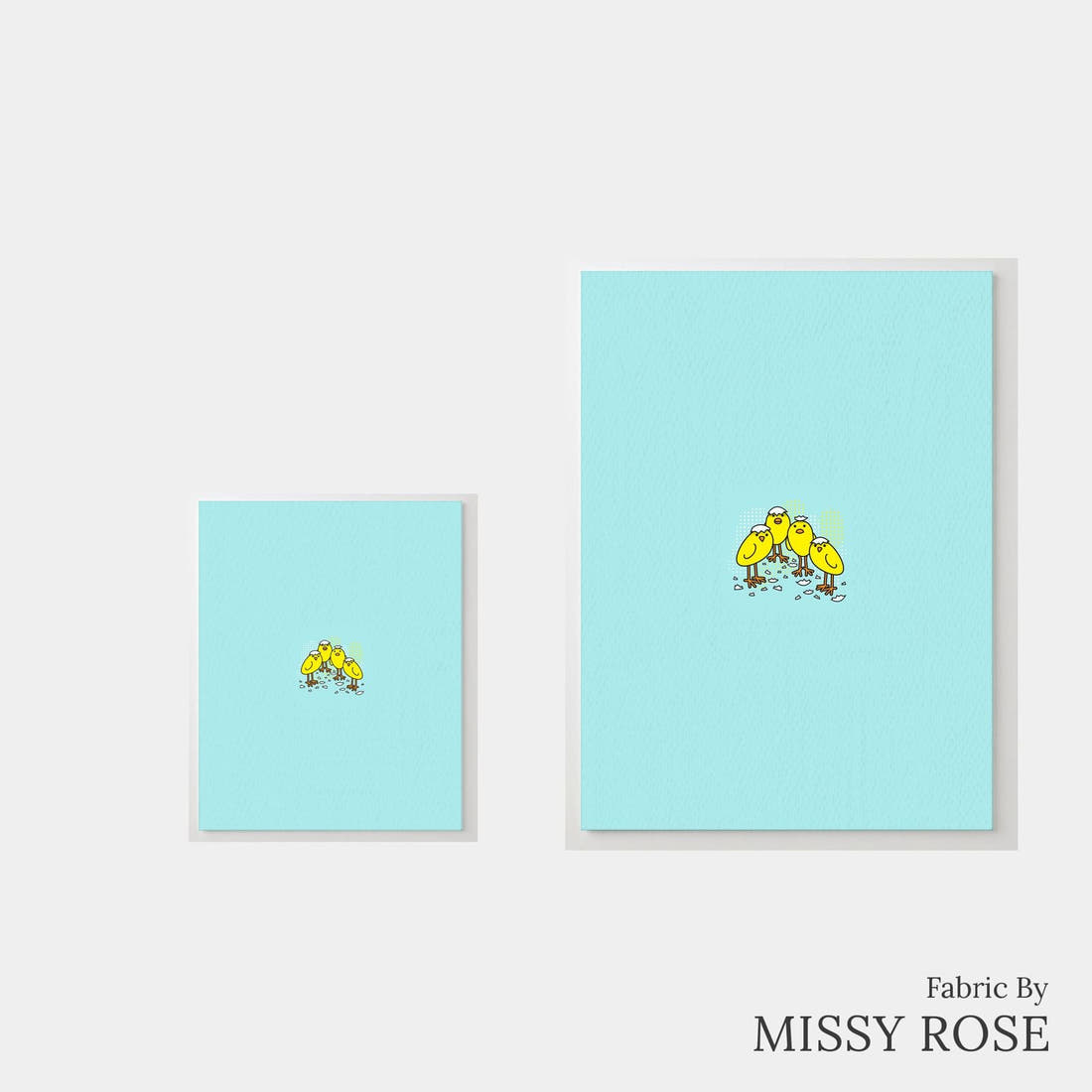 Design 1066 Chicks Panel – universal and adult panel sizes side by side | Fabric by Missy Rose
