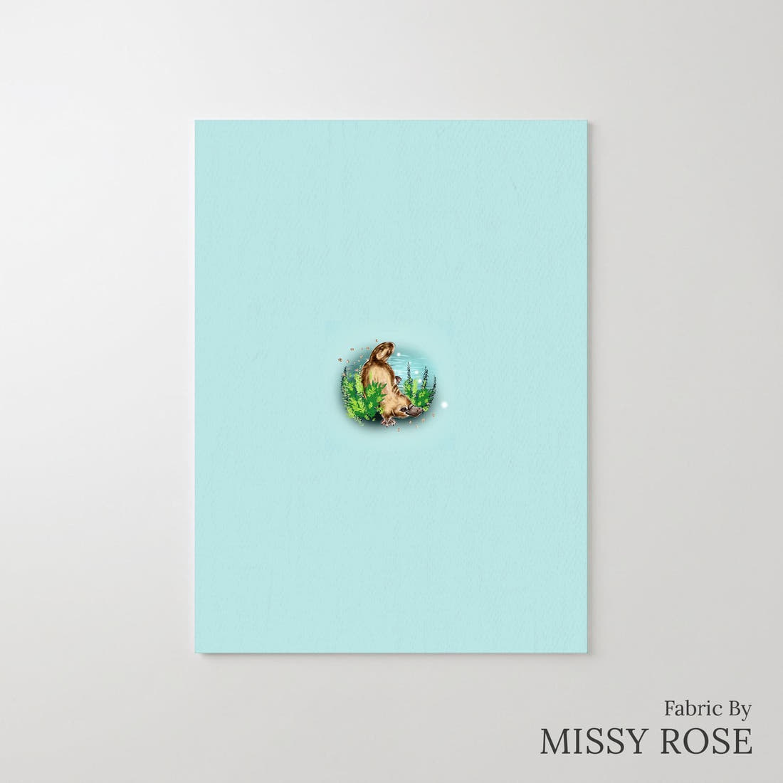 Design 1068 Platypus Panel – printed fabric panel with centred picture, custom printed to order | Fabric by Missy Rose