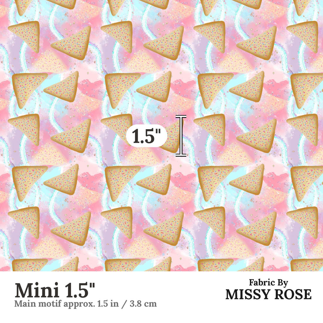 Design 1069 Fairy Bread Fabric Mini 1.5 inch print scale guide | Fabric by Missy Rose