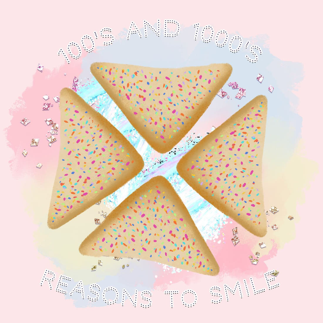 Design 1069 Fairy Bread Panel – full artwork close-up of the printed picture | Fabric by Missy Rose