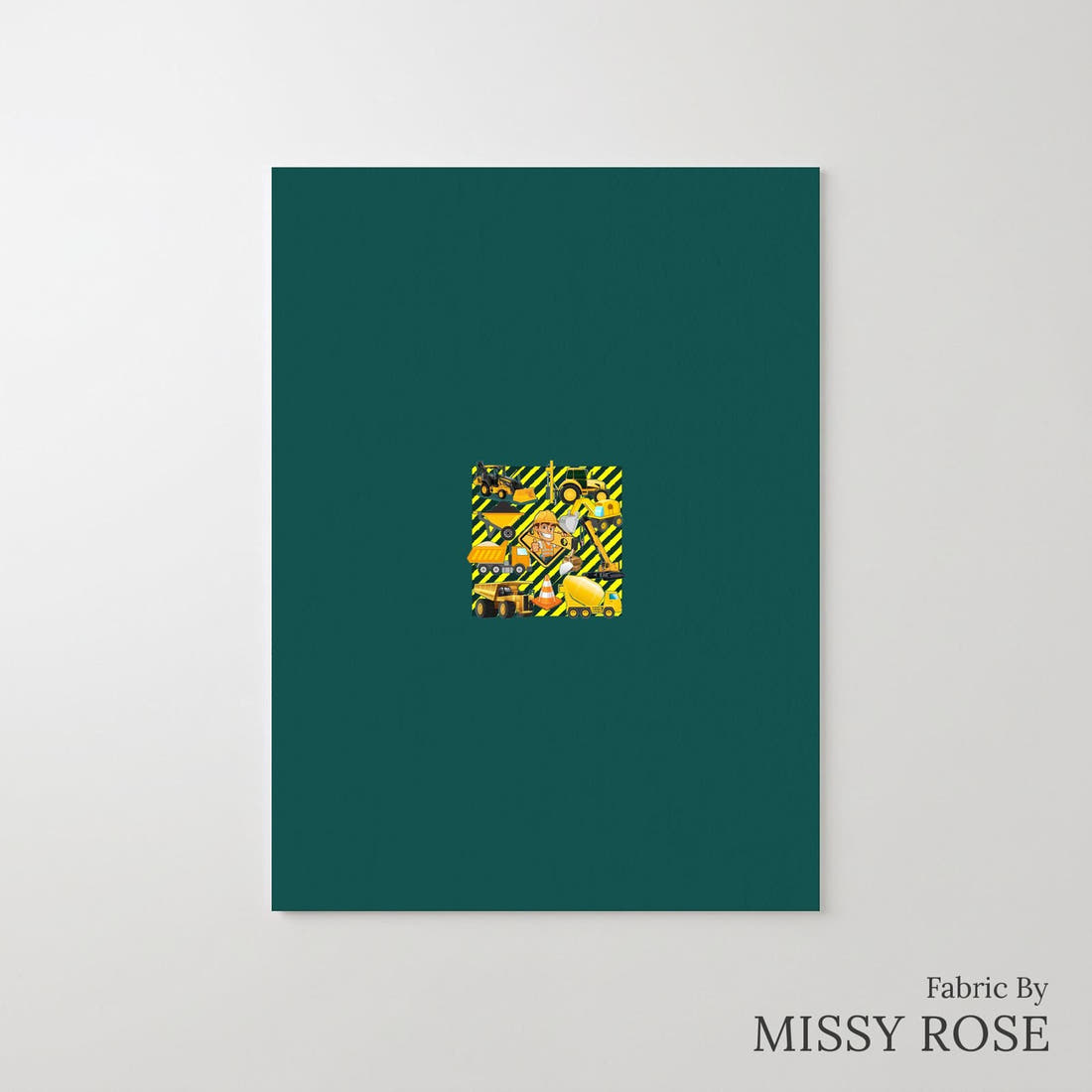 Design 1073 Construction Panel – printed fabric panel with centred picture, custom printed to order | Fabric by Missy Rose