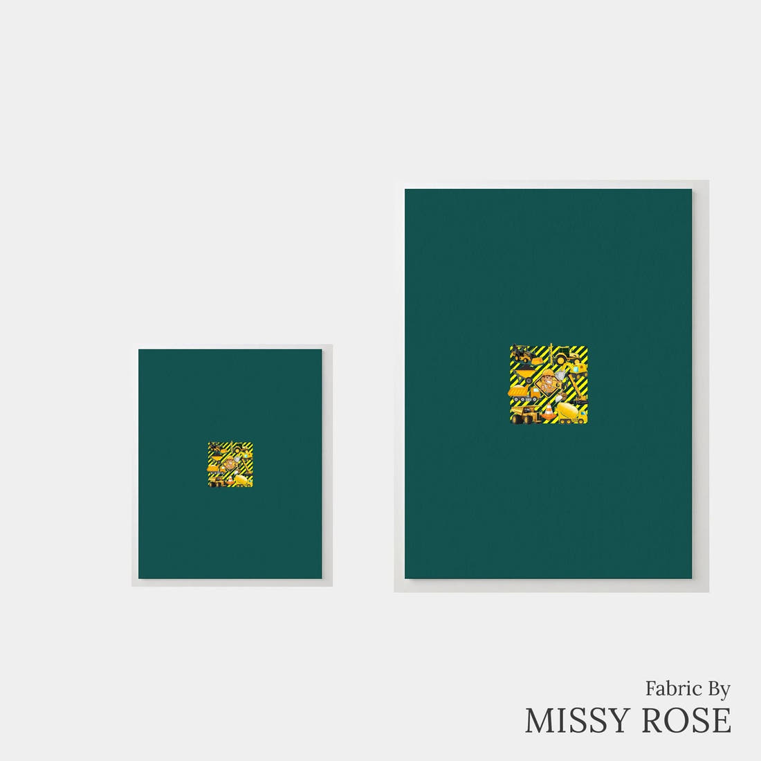 Design 1073 Construction Panel – universal and adult panel sizes side by side | Fabric by Missy Rose