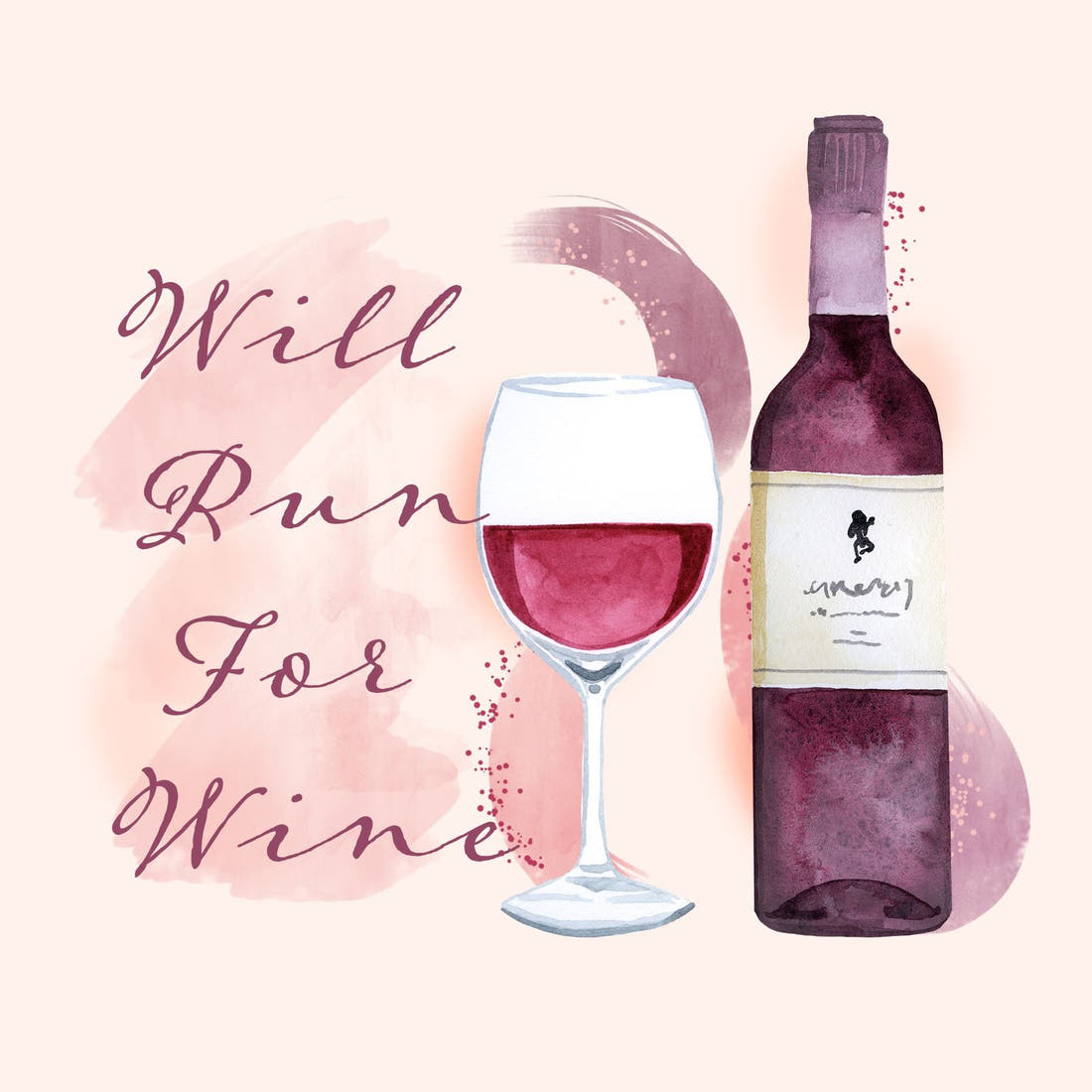 Design 1074 Wine Panel – full artwork close-up of the printed picture | Fabric by Missy Rose
