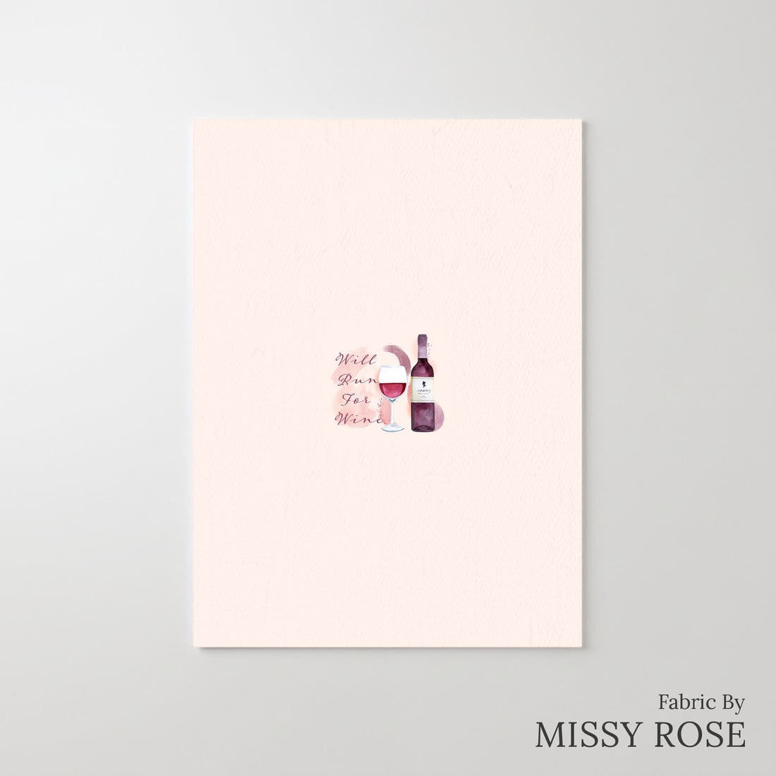 Design 1074 Wine Panel – printed fabric panel with centred picture, custom printed to order | Fabric by Missy Rose