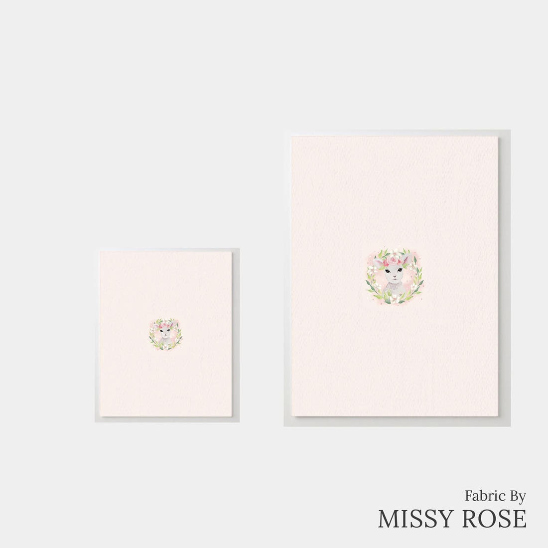 Design 1076 Pink Lamb Panel – universal and adult panel sizes side by side | Fabric by Missy Rose