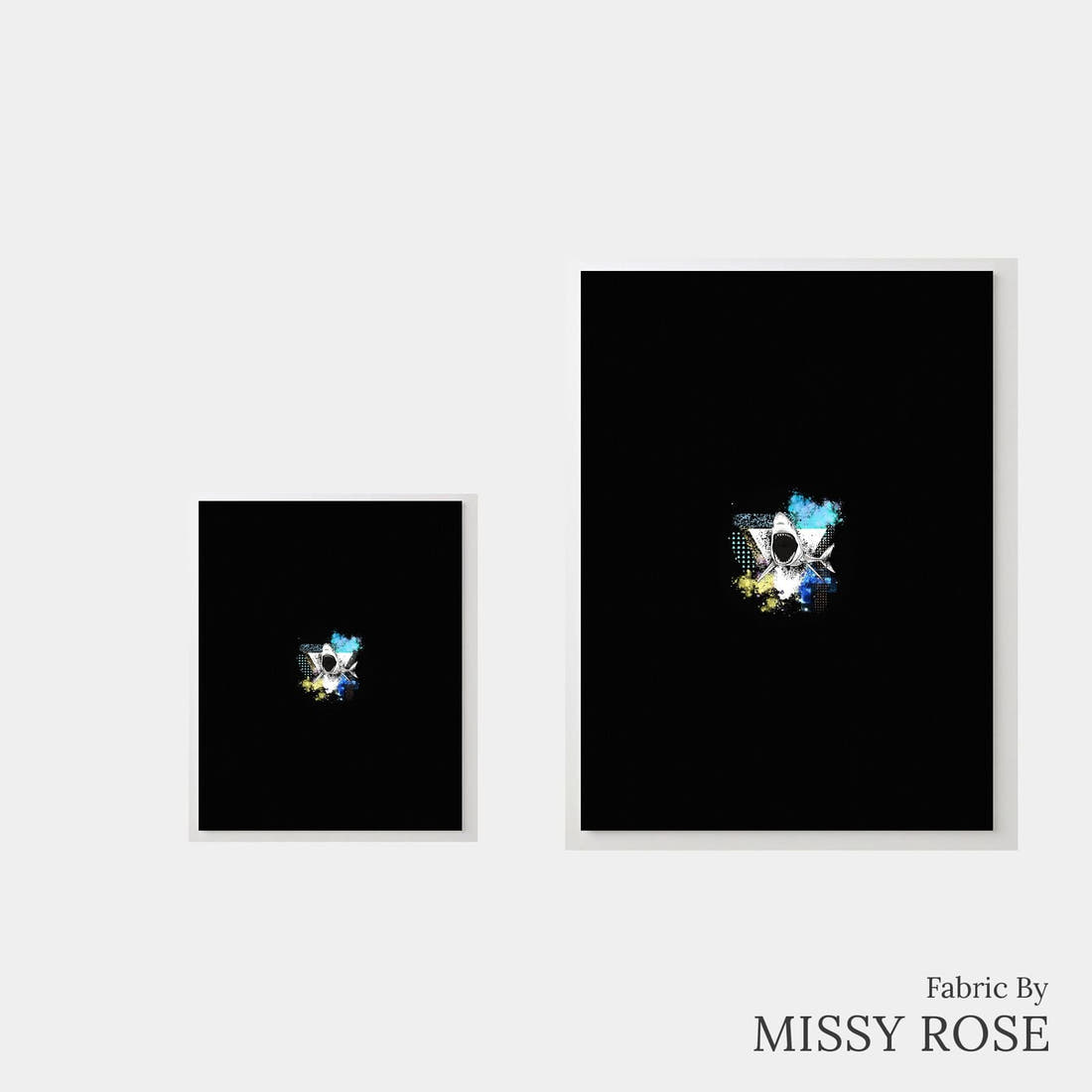 Design 1079 Geo Shark Panel – universal and adult panel sizes side by side | Fabric by Missy Rose