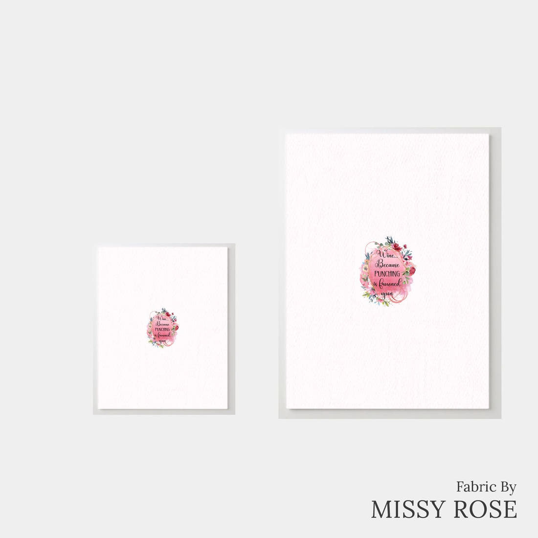 Design 1081 Funny Wine Panel – universal and adult panel sizes side by side | Fabric by Missy Rose