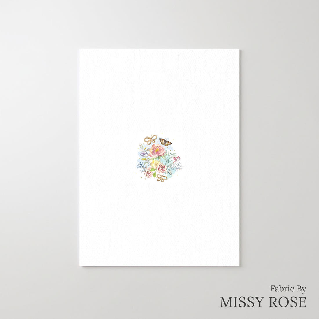Design 1082 Butterfly Panel – printed fabric panel with centred picture, custom printed to order | Fabric by Missy Rose