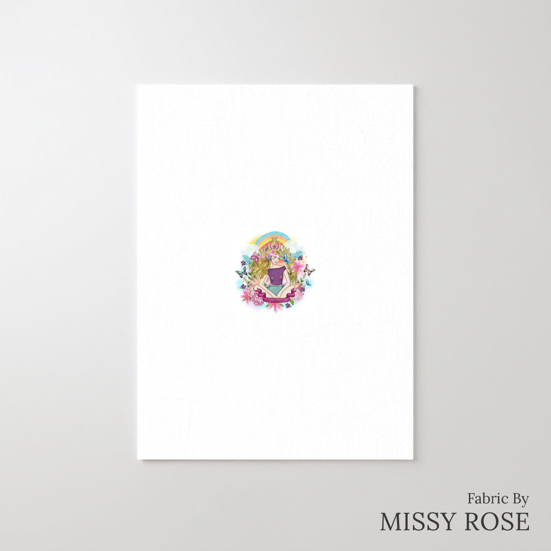 Design 1085 Pink Ribbon Panel – printed fabric panel with centred picture, custom printed to order | Fabric by Missy Rose