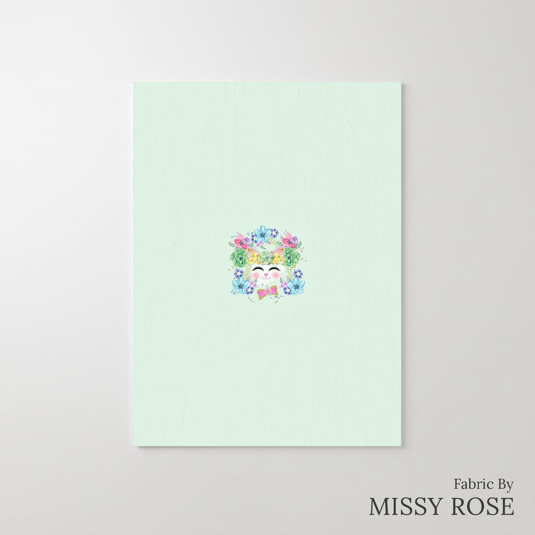 Design 1086 Green Cats Panel – printed fabric panel with centred picture, custom printed to order | Fabric by Missy Rose